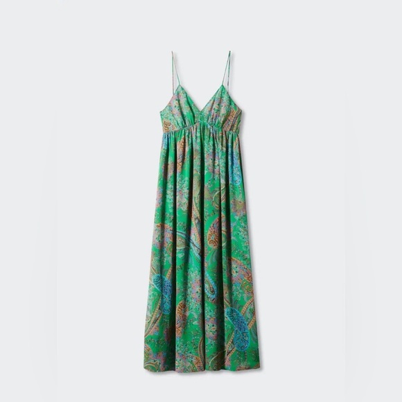 Mango Italian Fabric Dress in Green - Picture 3 of 16